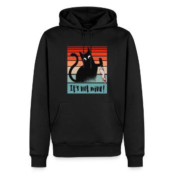 Das ist nicht meins, Unschuldige Katze mit Messer - Männer Premium Bio Hoodie - Schwarz - Vorne - Nico (187cm)