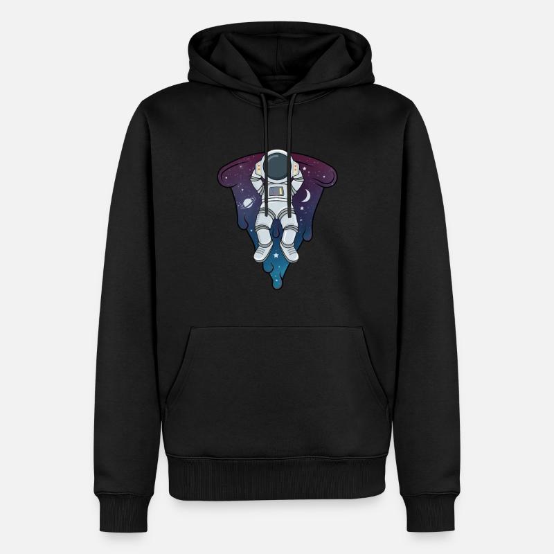 pizza astronaute,astronomie Système solaire Space - Sweat à capuche Premium bio Homme - noir