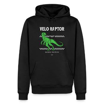 Velo Raptor Velociraptor (Velo Ciraptor) Sprinter - Men’s Premium Organic Hoodie - black - Front - Nico (187cm)