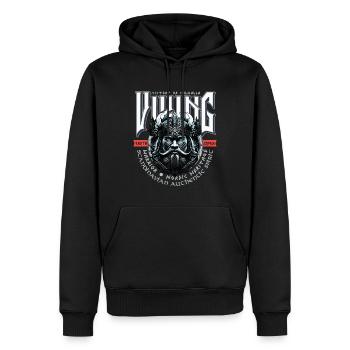 VIKING, VICTORY OR VALHALLA! - Sweat à capuche Premium bio Homme - noir - Devant - Nico (187cm)