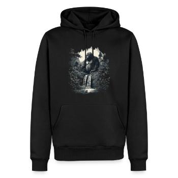 Gorille Singe Animal Bébé Louveteau Singe Gorilles - Sweat à capuche Premium bio Homme - noir - Devant - Nico (187cm)