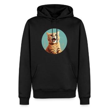 Süße junge Katze für alle Katzenfreunde - Männer Premium Bio Hoodie - Schwarz - Vorne - Nico (187cm)