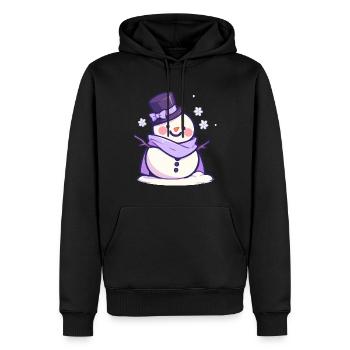 Süßer Weihnachts Schneemann - Festtags-Design - Männer Premium Bio Hoodie - Schwarz - Vorne - Nico (187cm)