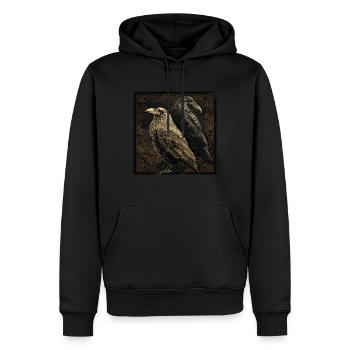 Odins Raben Hugin Munin Asatru Heidentum - Männer Premium Bio Hoodie - Schwarz - Vorne - Nico (187cm)