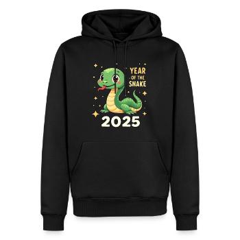Réveillon du Nouvel An en Chine - Serpent 2025 - Sweat à capuche Premium bio Homme - noir - Devant - Nico (187cm)