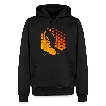 Salibandy Floorball Hockey de sol féminin - Sweat à capuche Premium bio Homme - noir - Devant - Nico (187cm)