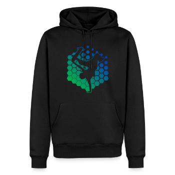 Skateboarder Homme Skateboarder Skateboard Skater - Sweat à capuche Premium bio Homme - noir - Devant - Nico (187cm)