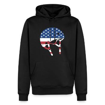 Sport Us Flag Roller Derby - Männer Premium Bio Hoodie - Schwarz - Vorne - Nico (187cm)