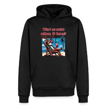 lustiges Anti Weihnachten Rentier im Urlaub - Männer Premium Bio Hoodie - Schwarz - Vorne - Nico (187cm)