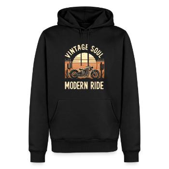 Croisière avec style Vintage Soul Moto - Sweat à capuche Premium bio Homme - noir - Devant - Nico (187cm)