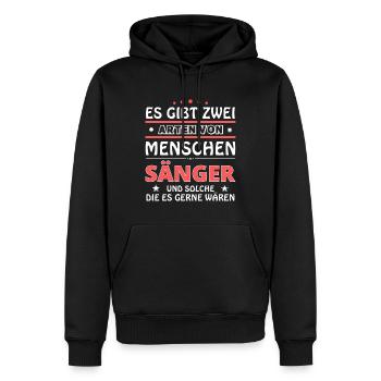 Cadeau Chanteur - Deux Types de... Concevoir - Sweat à capuche Premium bio Homme - noir - Devant - Nico (187cm)