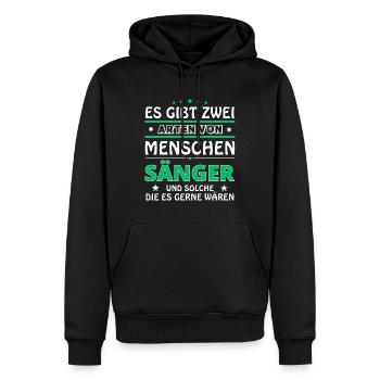Cadeau Chanteur - Deux Types de... Concevoir - Sweat à capuche Premium bio Homme - noir - Devant - Nico (187cm)