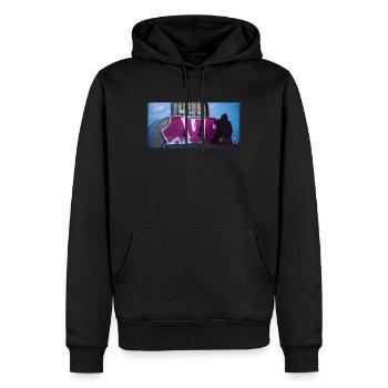 1UP - Men’s Premium Organic Hoodie - black - Front - Nico (187cm)