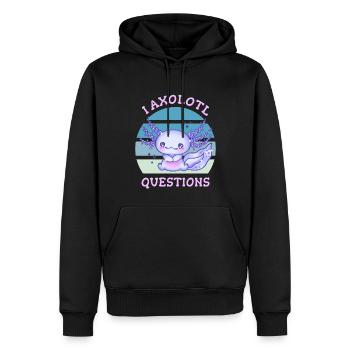 I axolotl questions - Männer Premium Bio Hoodie - Schwarz - Vorne - Nico (187cm)