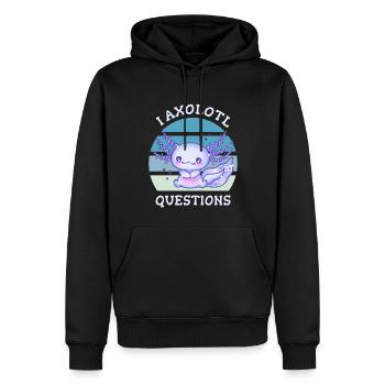 I axolotl questions - Männer Premium Bio Hoodie - Schwarz - Vorne - Nico (187cm)