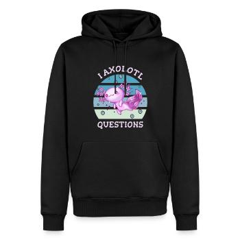 I axolotl questions - Männer Premium Bio Hoodie - Schwarz - Vorne - Nico (187cm)