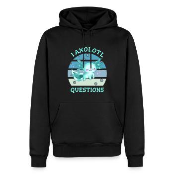 I axolotl questions - Männer Premium Bio Hoodie - Schwarz - Vorne - Nico (187cm)