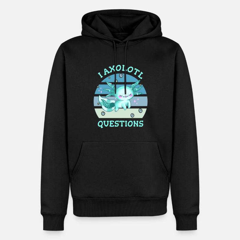 I axolotl questions - Sweat à capuche Premium bio Homme - noir