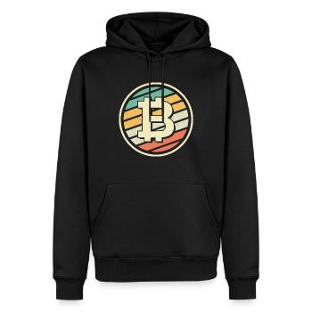 Bitcoin BTC Crypto Blockchain Münze Coin - Sweat à capuche Premium bio Homme - noir - Devant - Nico (187cm)