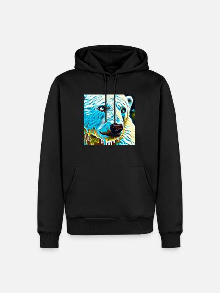 Eisbär - Männer Premium Bio Hoodie - Schwarz
