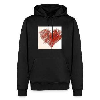 Valentinstag - Männer Premium Bio Hoodie - Schwarz - Vorne - Nico (187cm)