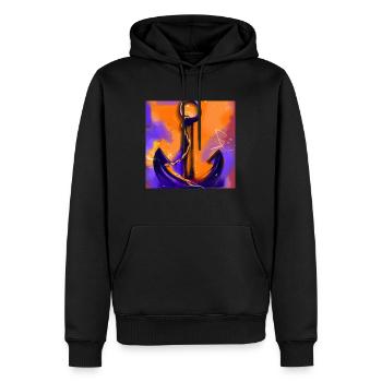 Schiffsanker - Männer Premium Bio Hoodie - Schwarz - Vorne - Nico (187cm)