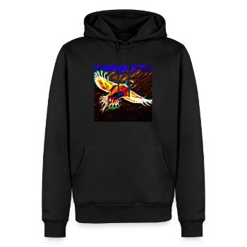Fliegender Fasan - Männer Premium Bio Hoodie - Schwarz - Vorne - Nico (187cm)