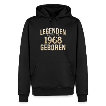 Legends were born in 1968 - Men’s Premium Organic Hoodie - black - Front - Nico (187cm)