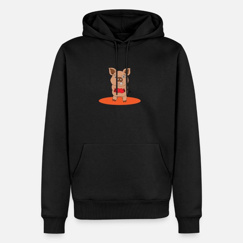 Cochon de boxe - Sweat à capuche Premium bio Homme - noir