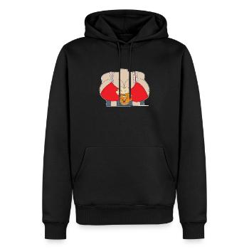 brüste - Männer Premium Bio Hoodie - Schwarz - Vorne - Nico (187cm)