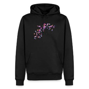 Punkte Bunt Lila Rot Blau Orange - Männer Premium Bio Hoodie - Schwarz - Vorne - Nico (187cm)