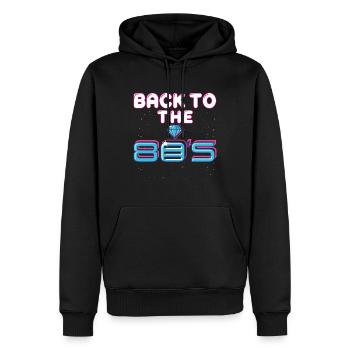 Zurück in die 80er 80er Jahre Geschenk für Männer und Frauen - Männer Premium Bio Hoodie - Schwarz - Vorne - Nico (187cm)