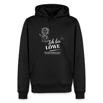 Ich bin Löwe Sternzeichen Astrologie - Männer Premium Bio Hoodie - Schwarz - Vorne - Nico (187cm)