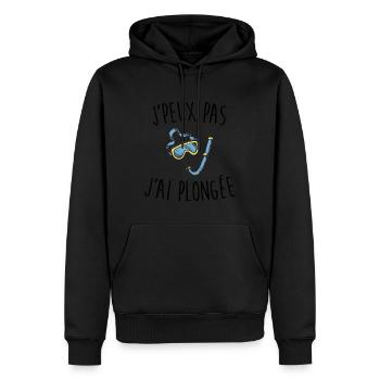 J'peux pas j'ai plongée - Sweat à capuche Premium bio Homme - noir - Devant - Nico (187cm)