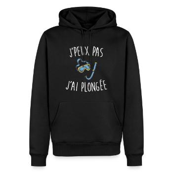 J'peux pas j'ai plongée - Sweat à capuche Premium bio Homme - noir - Devant - Nico (187cm)