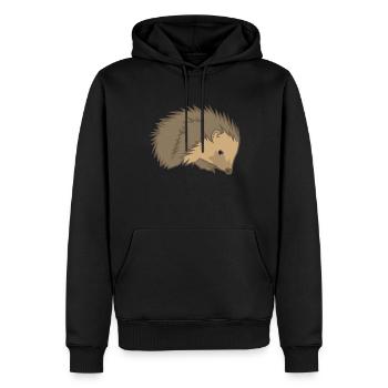 Igel - Männer Premium Bio Hoodie - Schwarz - Vorne - Nico (187cm)