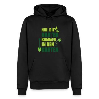 Nur die Harten kommen in den Garten-Design grün - Männer Premium Bio Hoodie - Schwarz - Vorne - Nico (187cm)