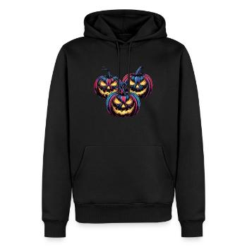 Kürbis - Halloween Design - Männer Premium Bio Hoodie - Schwarz - Vorne - Nico (187cm)