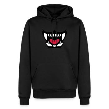 gueule feroce langue ouverte dent 902 - Sweat à capuche Premium bio Homme - noir - Devant - Nico (187cm)