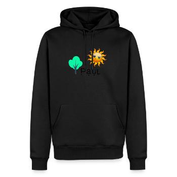 Paul - Männer Premium Bio Hoodie - Schwarz - Vorne - Nico (187cm)