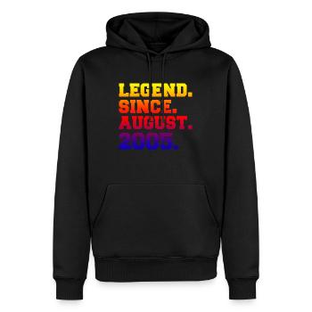 Légendes nées en août - Sweat à capuche Premium bio Homme - noir - Devant - Nico (187cm)
