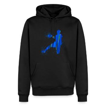 Handball, handballer, Beachhandball,Graffiti - Männer Premium Bio Hoodie - Schwarz - Vorne - Nico (187cm)