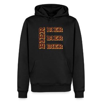 Bier Bier Bier Bier - Männer Premium Bio Hoodie - Schwarz - Vorne - Nico (187cm)