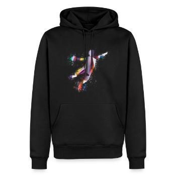 Handball, handballer, Beachhandball,Graffiti - Männer Premium Bio Hoodie - Schwarz - Vorne - Nico (187cm)