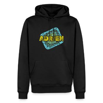 Adrien - Men’s Premium Organic Hoodie - black - Front - Nico (187cm)