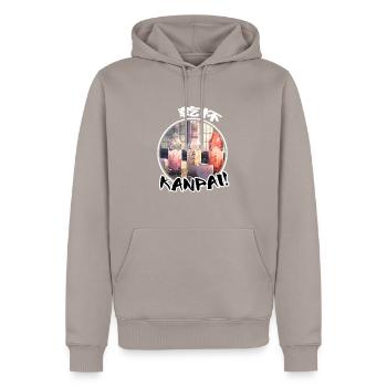 Saké japonais - Chemise Anime - Sweat à capuche Premium bio Homme - taupe - Devant - Nico (187cm)