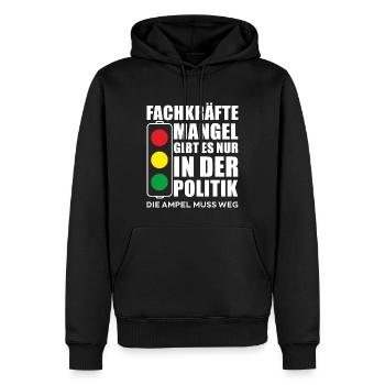 There is only a shortage of skilled workers in politics - Men’s Premium Organic Hoodie - black - Front - Nico (187cm)