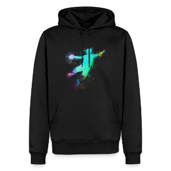Handball, handballer, beach handball, graffiti - Sweat à capuche Premium bio Homme - noir - Devant - Nico (187cm)