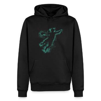 Handball, handballer, Beachhandball,Graffiti - Männer Premium Bio Hoodie - Schwarz - Vorne - Nico (187cm)