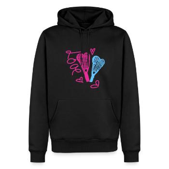 Tennis, love, illustration - Männer Premium Bio Hoodie - Schwarz - Vorne - Nico (187cm)